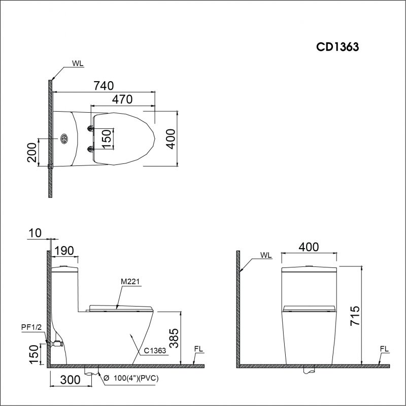 Bản vẽ kích thước CD1363