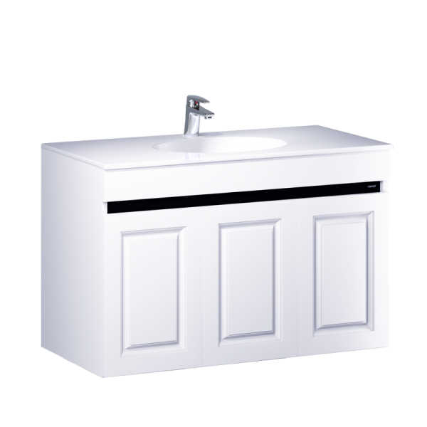 Bộ Tủ Lavabo Caesar Treo Tường LF5028/EH15028AV Màu Trắng