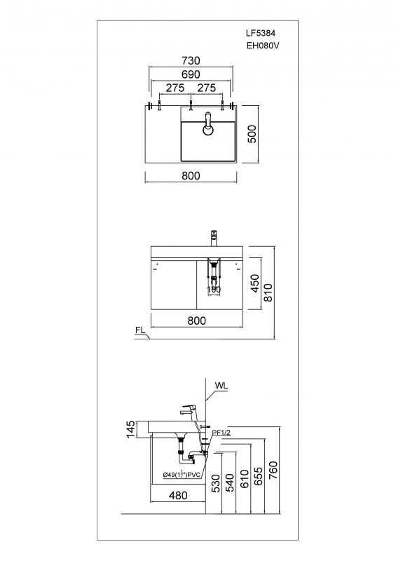 Bản vẽ kích thước LF5384/EH05382A