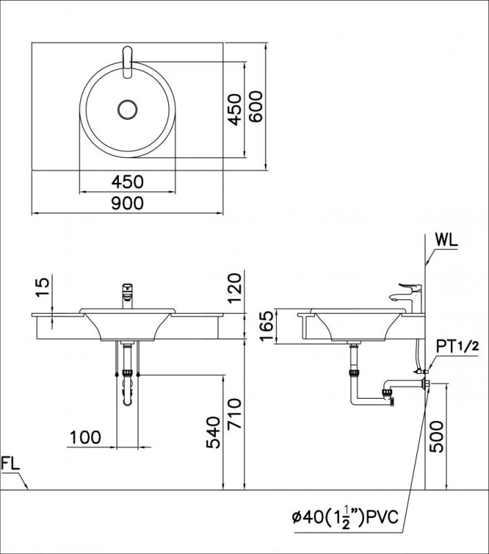 Bản vẽ kích thước LF5016
