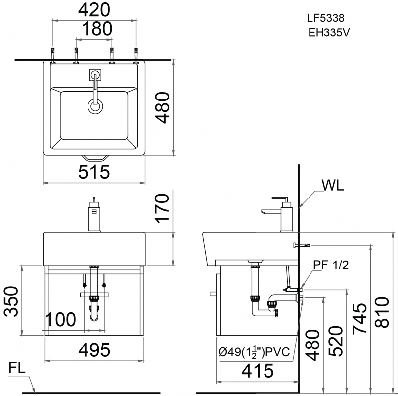 Bản vẽ kích thước LF5338