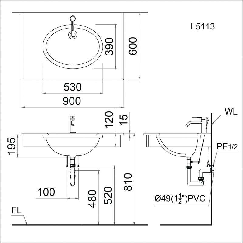 Bản vẽ kích thước L5113
