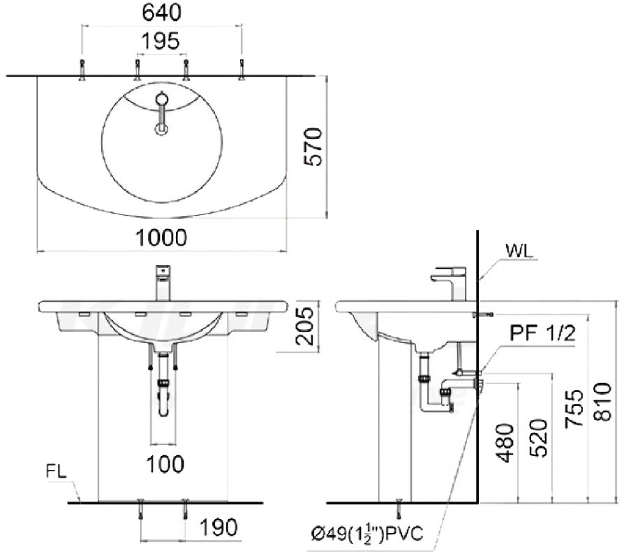 Bản vẽ kích thước LF5314/PF2414