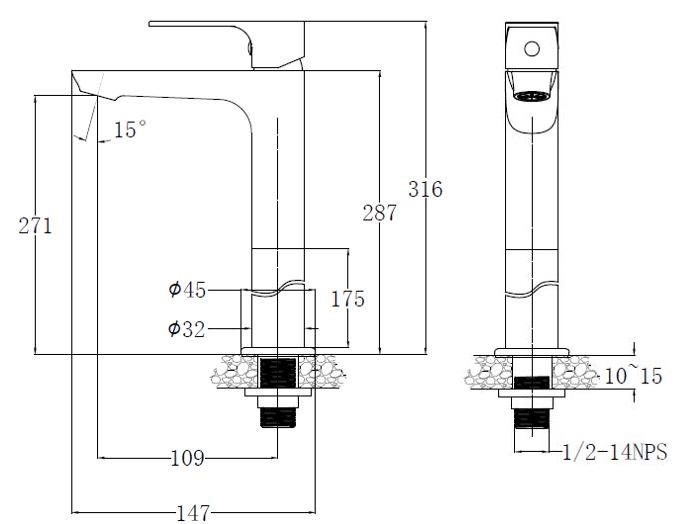Bản vẽ kích thước B061CU