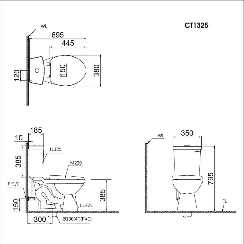 Bản vẽ kích thước CT1325