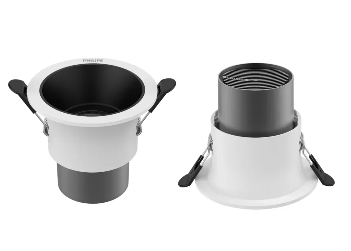 Đèn chiếu điểm âm trần Philips Becken 11W 4000K Ø85 vỏ xám góc 24°