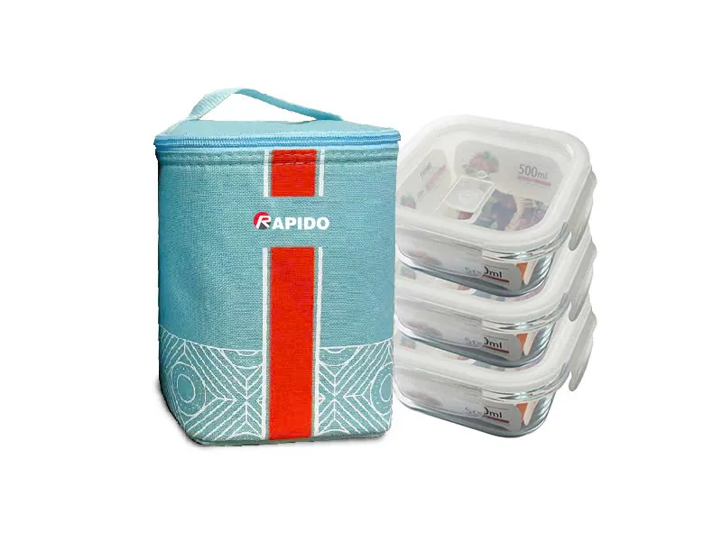 Bộ bát thủy tinh Rapido 500 ml kèm túi giữ nhiệt