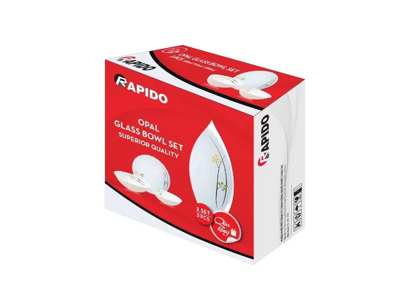 Bộ tô bát Opal 3 chiếc Rapido RPD-2003
